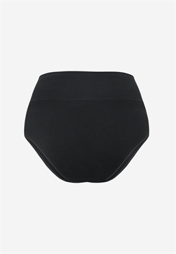 Black pregnancy panties with a high rib in Organically grown bamboo - back view without body