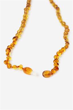 Adult Necklaces - Cognac - 100% natural  - seen with open lock