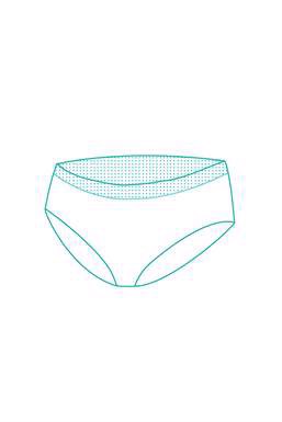 Brown/purple maternity panties in soft bamboo fibres - Organically grown - Drawing