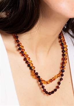Adult Necklaces - Cognac - 100% Amber - Length 48 cm