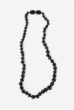 Baby/Toddler Necklaces - Black- 100% natural - seen with closed lock