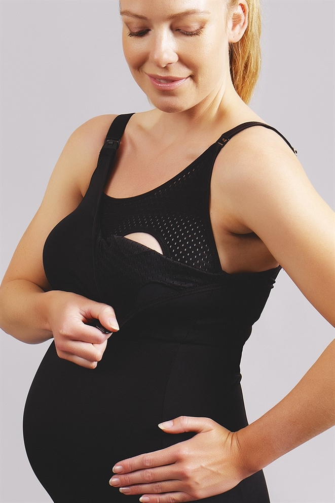 Maternity Swimsuit in black - with breastfeeding opening