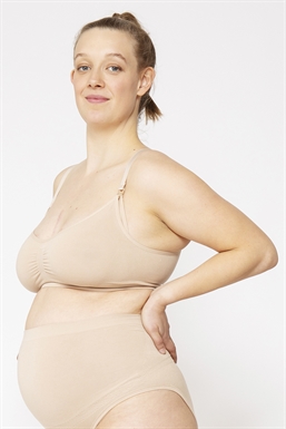 Nude Nursing Bra with click opening in Organically grown bamboo  - Front view