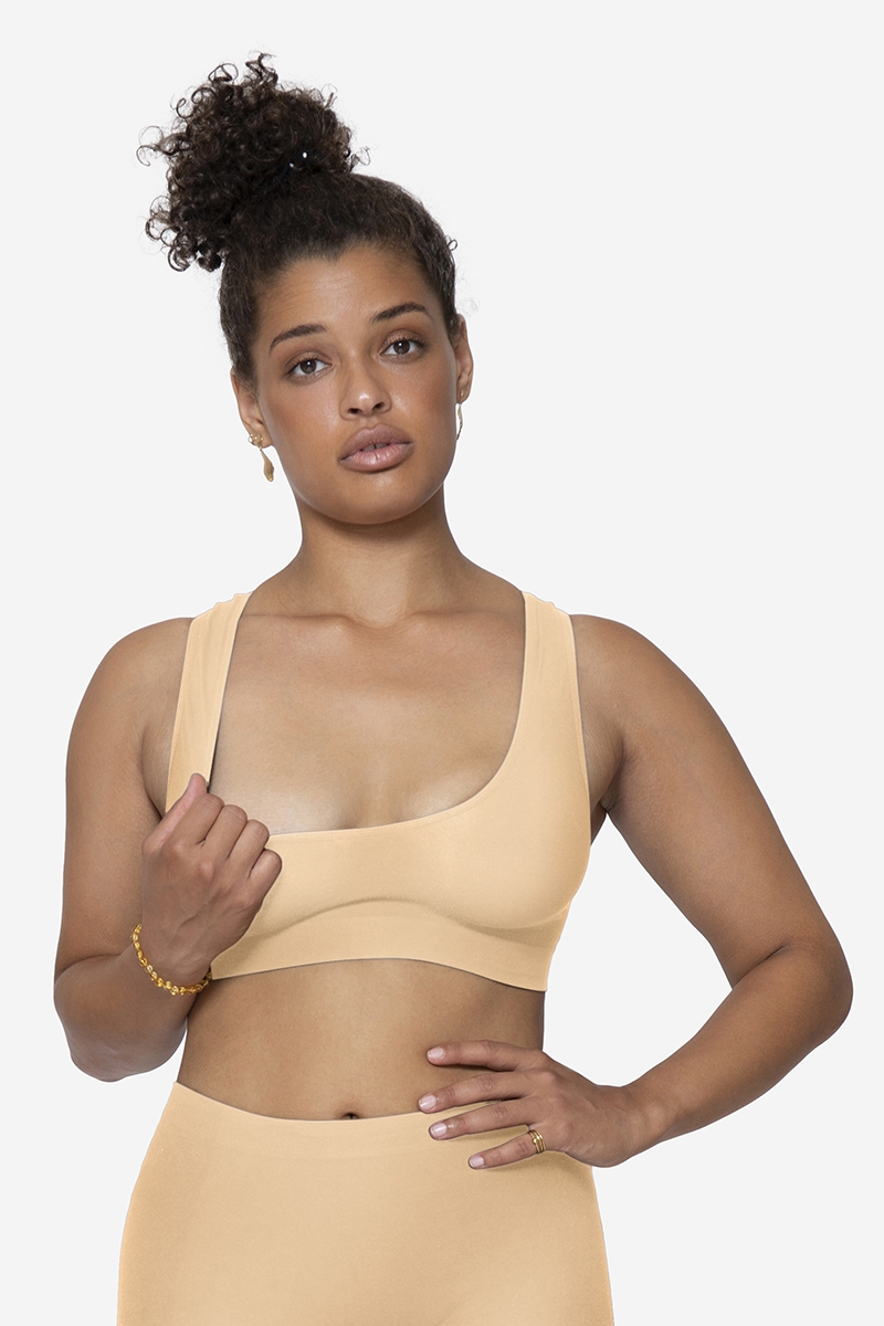 Nude nursing bra for night and day in Organically grown bamboo