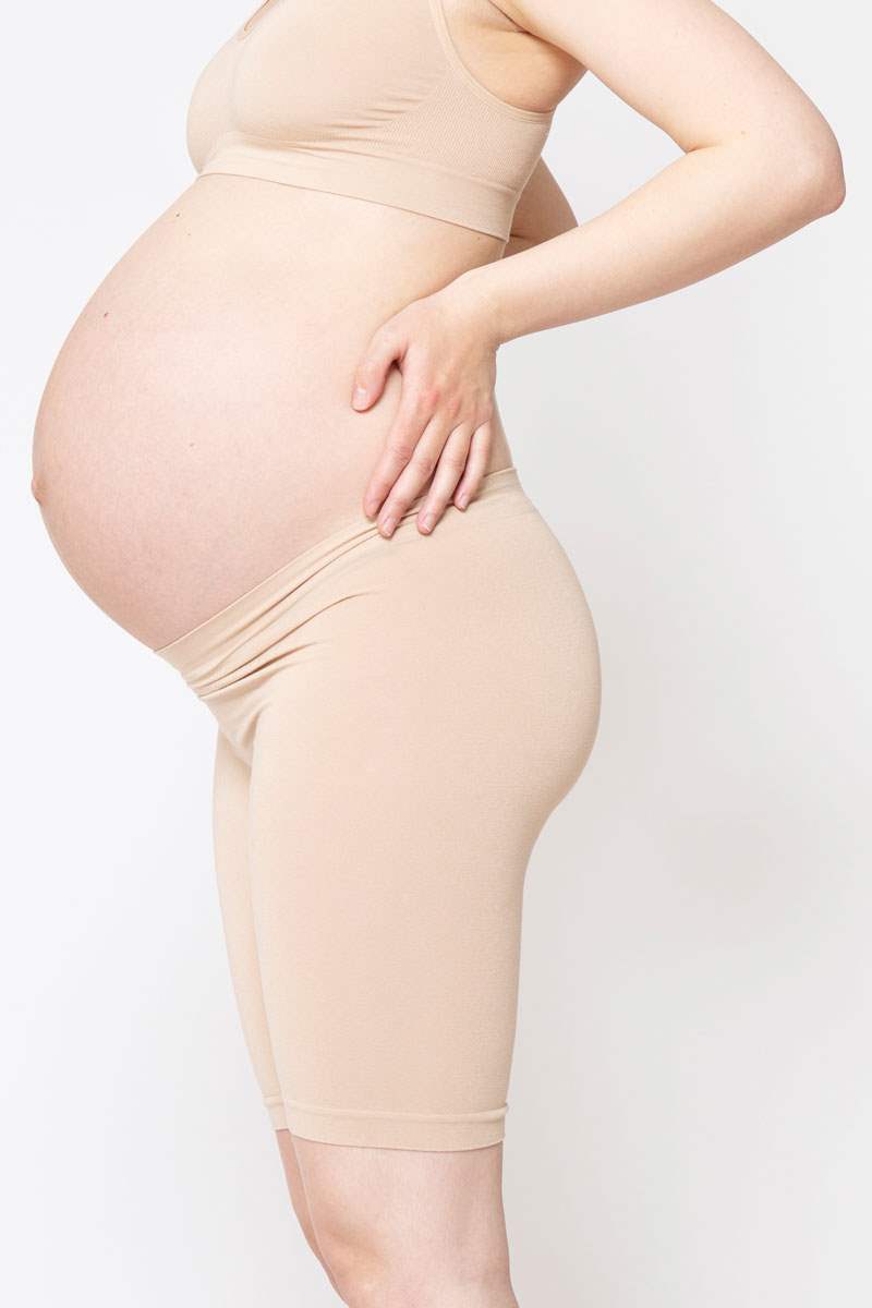 Pregnancy shaping nude biker shorts - Organically grown