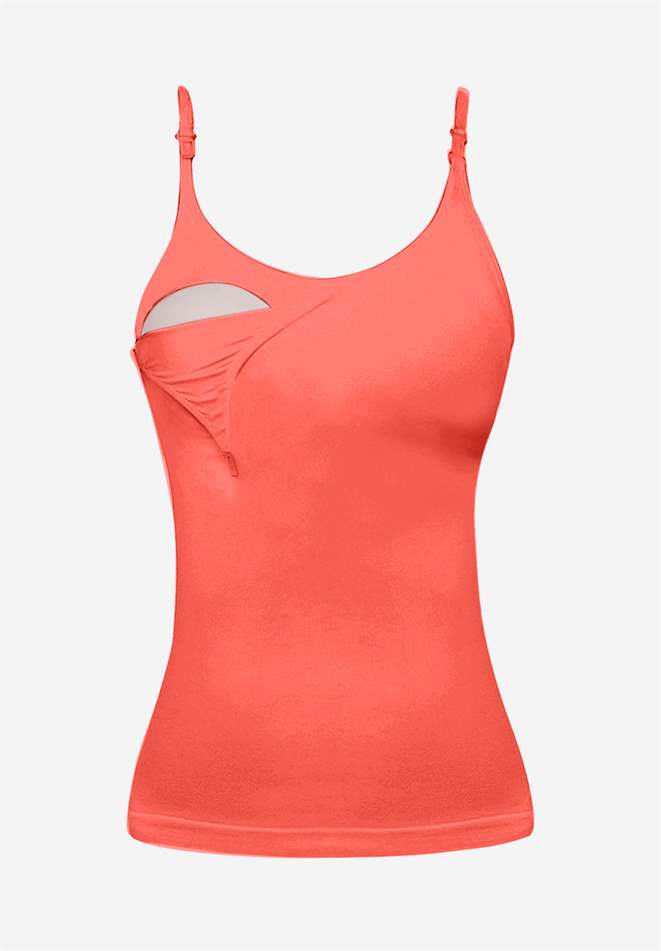 Coral nursing top with built-in bra in Organically grown bamboo 