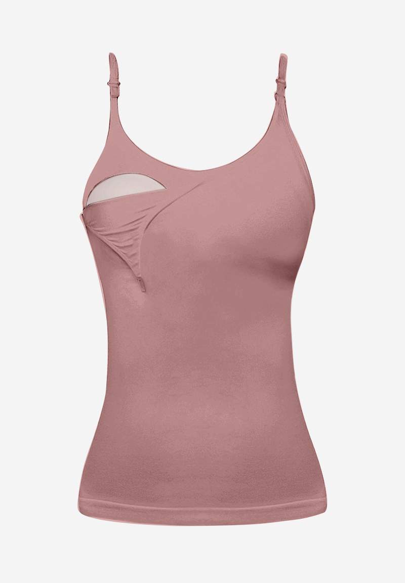 Nude nursing top in Organically grown bamboo