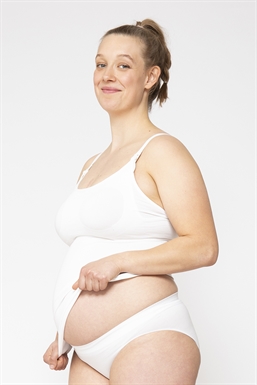 White nursing top with build-in bra made of bamboo fibres (Organically grown) - Maternity