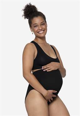 Soft black maternity panties made of bamboo fibers - Front view