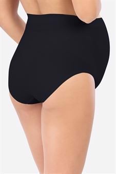 Soft black maternity panties made of bamboo fibers  - Seen from behind