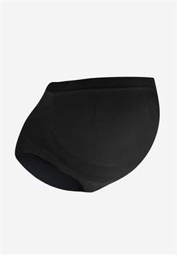 Soft black maternity panties made of bamboo fibres - front view without body