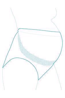 White soft pregnancy panties Over Bump in Organically grown bamboo  - Drawing