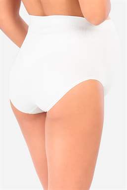 White soft pregnancy panties Over Bump in Organically grown bamboo  - seen from behind