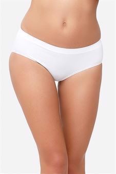 White maternity panties in soft bamboo fibres (Organically grown)- Front view