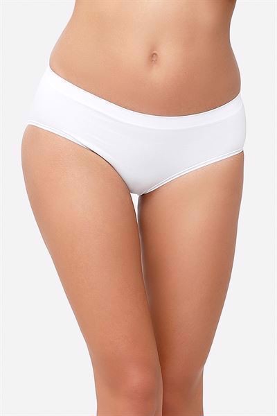 White maternity panties in soft bamboo fibres (Organically grown)- Front view