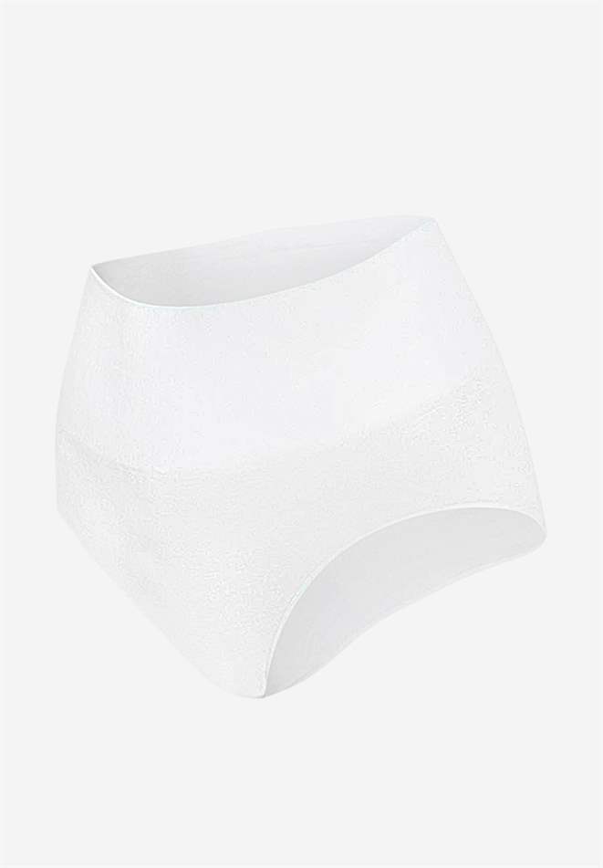 White maternity panties with a high rib - Organically grown - front view no body