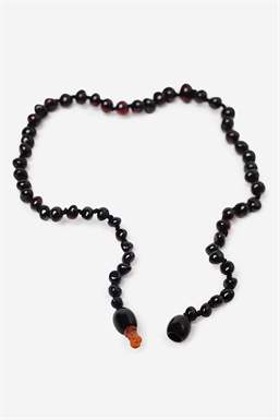 Baby/Toddler Necklaces - Black- 100% natural - seen with open lock