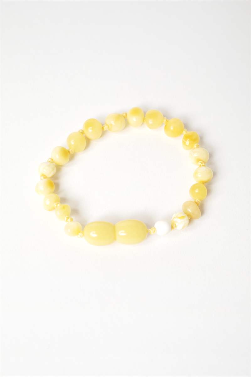 Baby/Toddler Bracelet - Yellow - 100% natural material