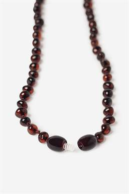 Adult Necklace - Cherry- 100% natural amber - seen with open lock