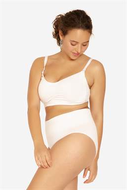 White nursing bra with click opening in Organically grown bamboo - Plus size