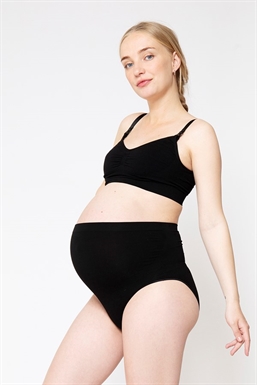 Soft black maternity panties made of bamboo fibres - seen from side