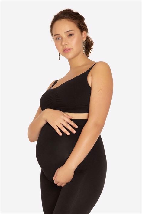 Black maternity leggings for pregnant women - In Organic bamboo - In Organic bamboo - on location