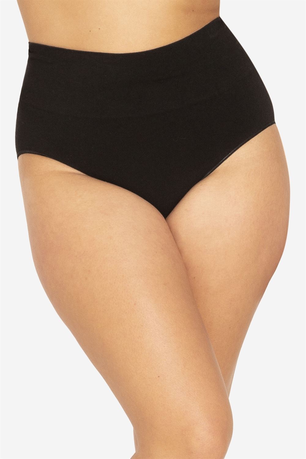 Black pregnancy panties with a high rib in Organically grown bamboo