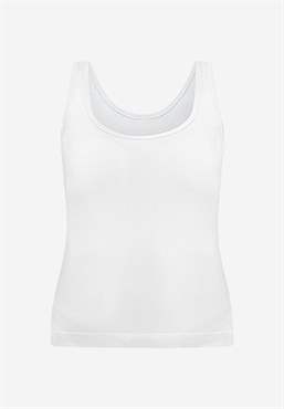 White maternity tank top for breastfeeding - Organically grown - front without body 