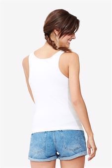 White maternity tank top for breastfeeding - Organically grown - Seen from behind