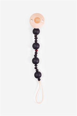 Pacifier cord in black - seen vertically