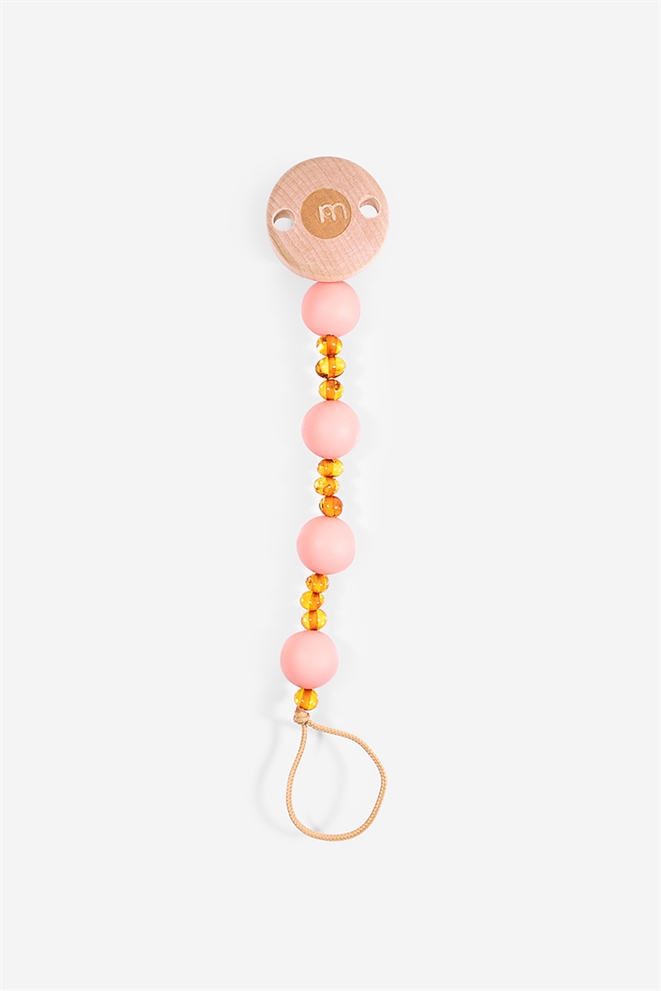 Pacifier cord  - 100% natural amber - seen vertical