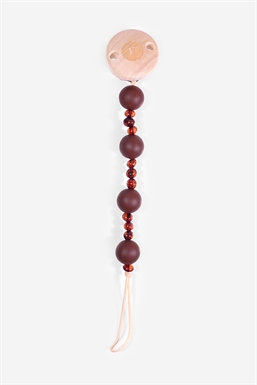 Pacifier cord in cherry amber - 100% natural material -  seen vertical