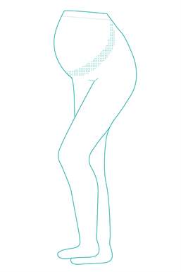 Black WOOL Maternity tights - Drawing