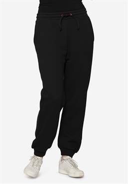 Black sweatpants in 100% GOTS-certified cotton - close view