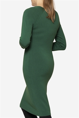 Green nursing dress - Mulesing free Merino wool - seen from behind