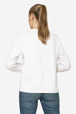 White nursing blouse in 100% Orgainc cotton, seen from behind