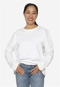 White nursing blouse in 100% Orgainc cotton 