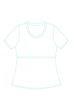 White nursing t-shirt with round neck and short sleeves - Sketch