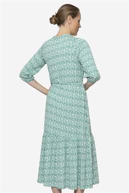 Green floral bohemian nursing dress - Viewed from behind