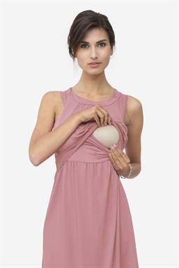 Rosa nursing dress without sleeves made of bamboo, with nursing function