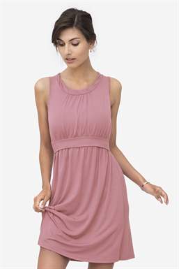 Rosa nursing dress without sleeves made of bamboo, front view