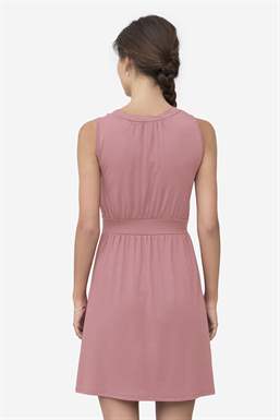 Rosa nursing dress without sleeves made of bamboo, seen from behind