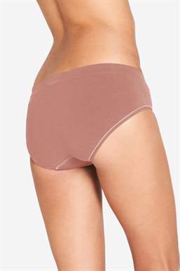 Brown/purple maternity panties in soft bamboo fibres - Organically grown - Seen from behind