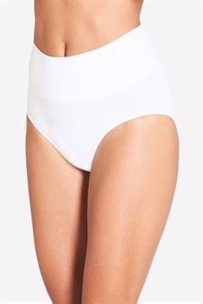 White maternity panties with a high rib - Organically grown - Front view
