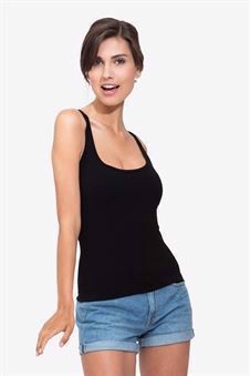 Black nursing tanktop and top for breastfeeding - Organically grown - In motion