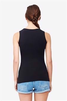 Black nursing top made of soft organic cotton - Seen from behind