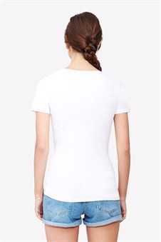 White nursing t-shirt with round neck and short sleeves - seen from behind