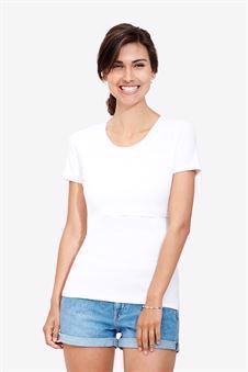 White nursing t-shirt with round neck and short sleeves - frontview