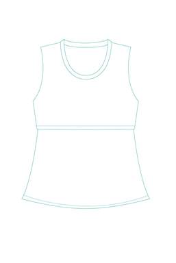 Coral nursing top with pleats at the chest in bamboo, detail